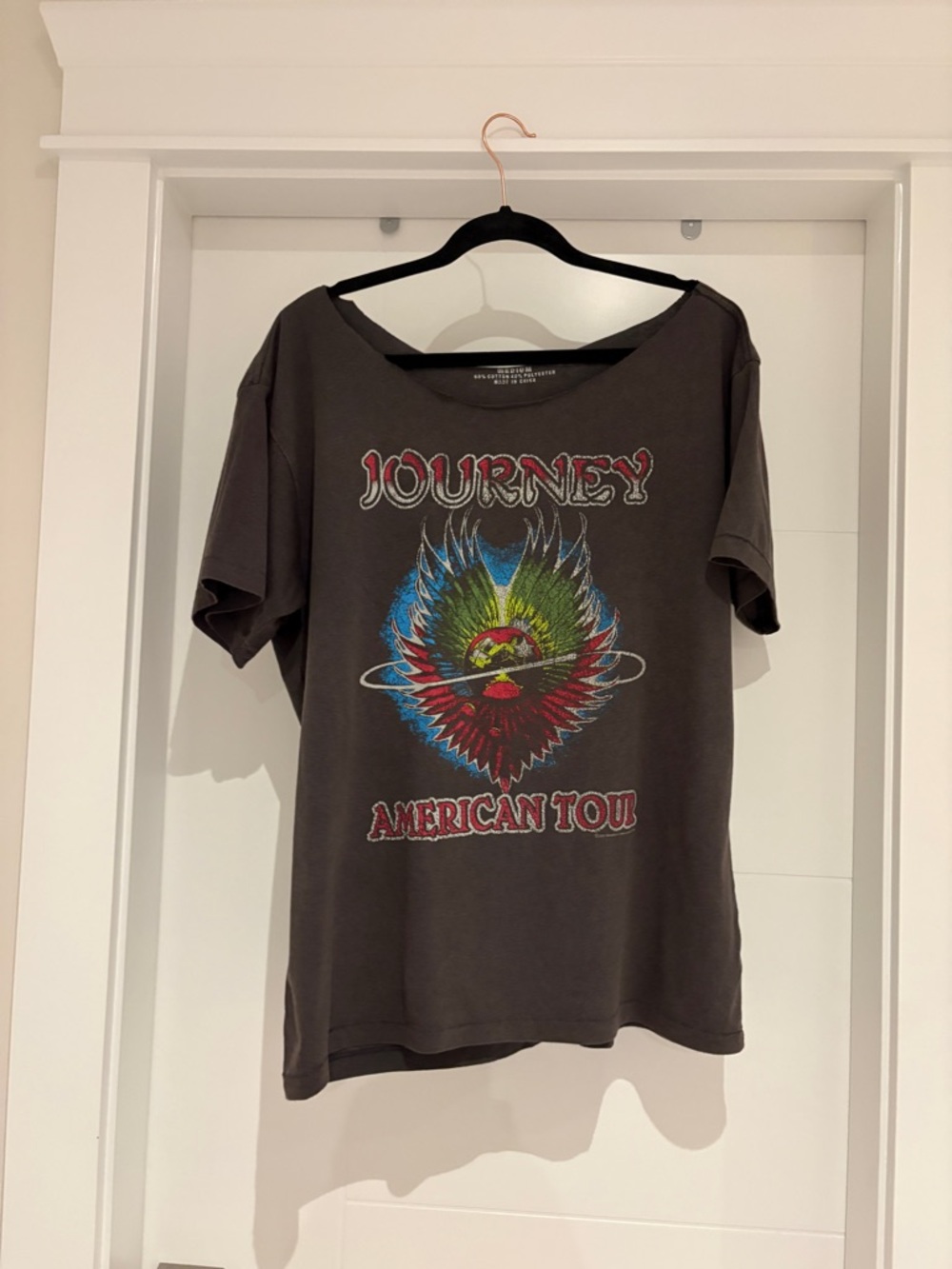 JOURNEY Vintage Band Tee, Off the Shoulder